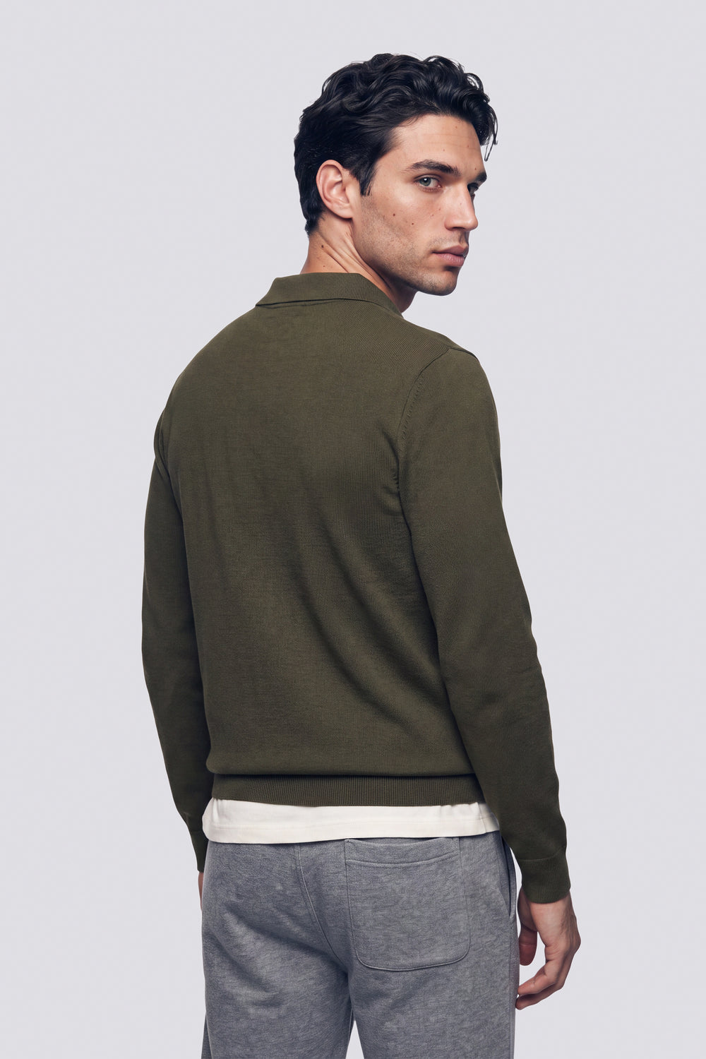 THORN ZIP 3653 - Maglia con zip uomo regular fit verde - secondary image