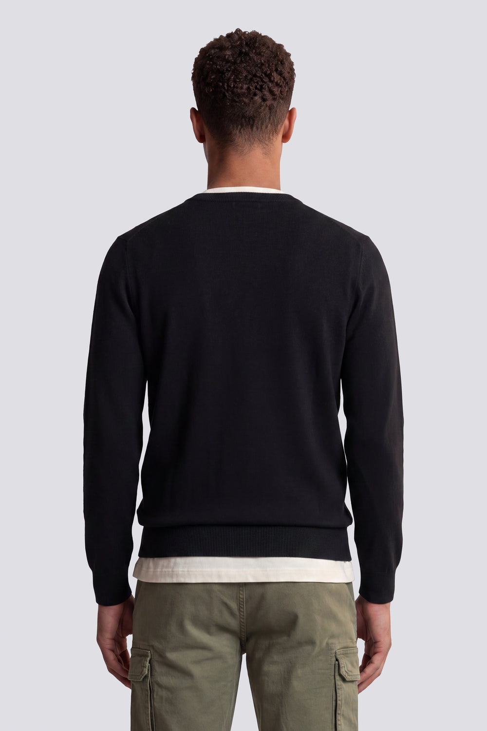 ARLO V NECK W. 0200 - Camiseta hombre regular fit negra - secondary image