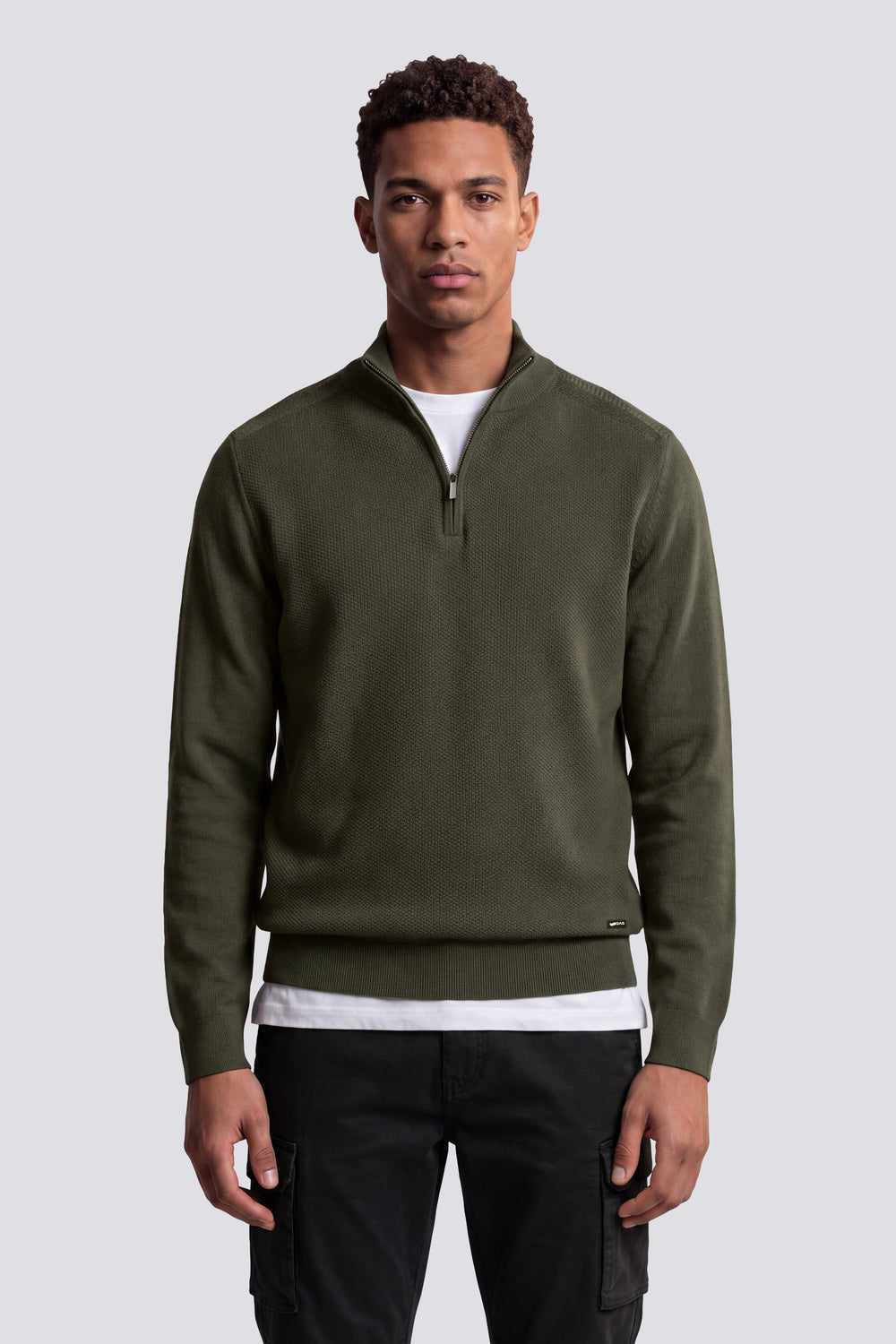 RHOBIN  HALF ZIP 3653 - T-shirt homme coupe régulière vert - secondary image