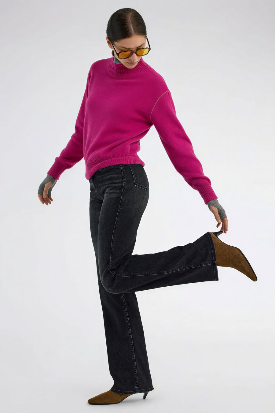 LOLA T NECK 3872 - Women's Regular Fit Top in Fuchsia - main image