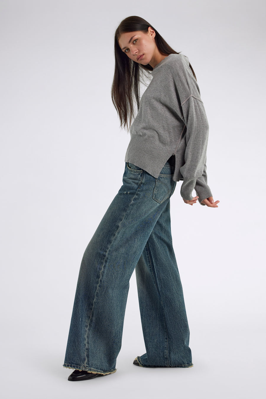 LOLA ROUND 2923 - Women's gray Regular Fit knit - main image