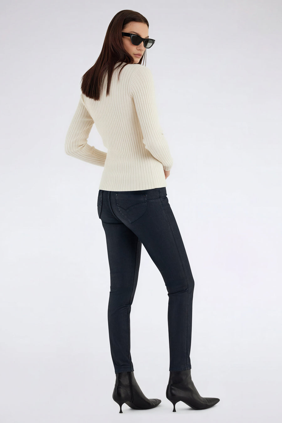 LUNA ROUND 1298 - Damen-Slim-Fit-Shirt weiß - main image