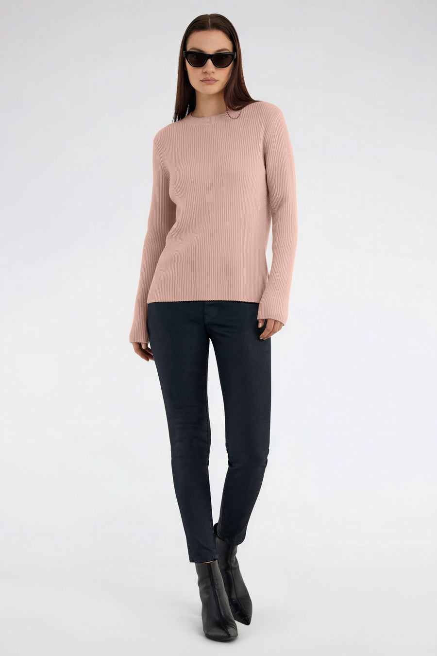 LUNA ROUND 3877 - Damen-Slim-Fit-Pullover rosa - main image