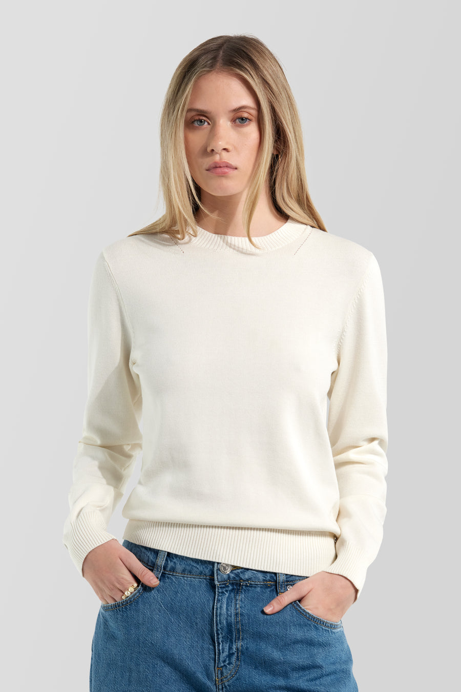 ARIELLE ROUND 1029 - Damen-Slim-Fit-Shirt weiß - main image