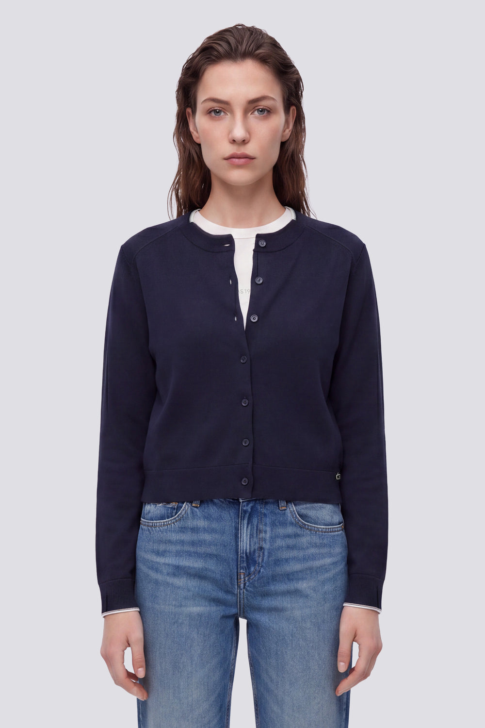 ARIELLE CARD 4706 - Women's blue regular fit cardigan - secondary image