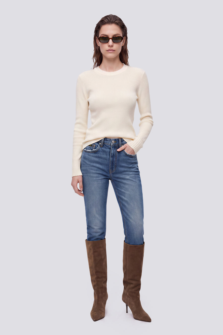 EMILY ROUND 1029 - Damen Slim Fit T-Shirt weiß - main image