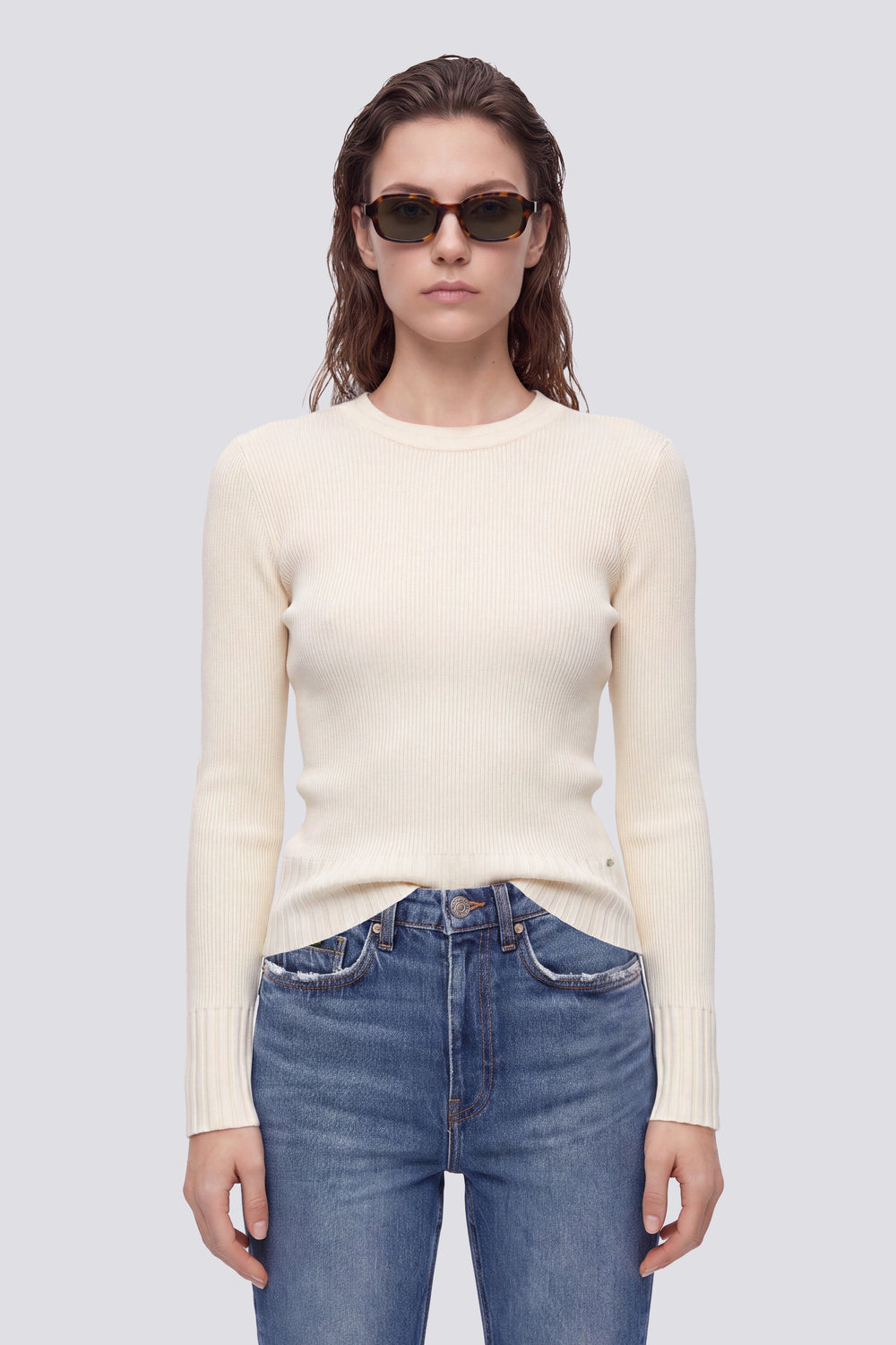 EMILY ROUND 1029 - Damen Slim Fit T-Shirt weiß - secondary image