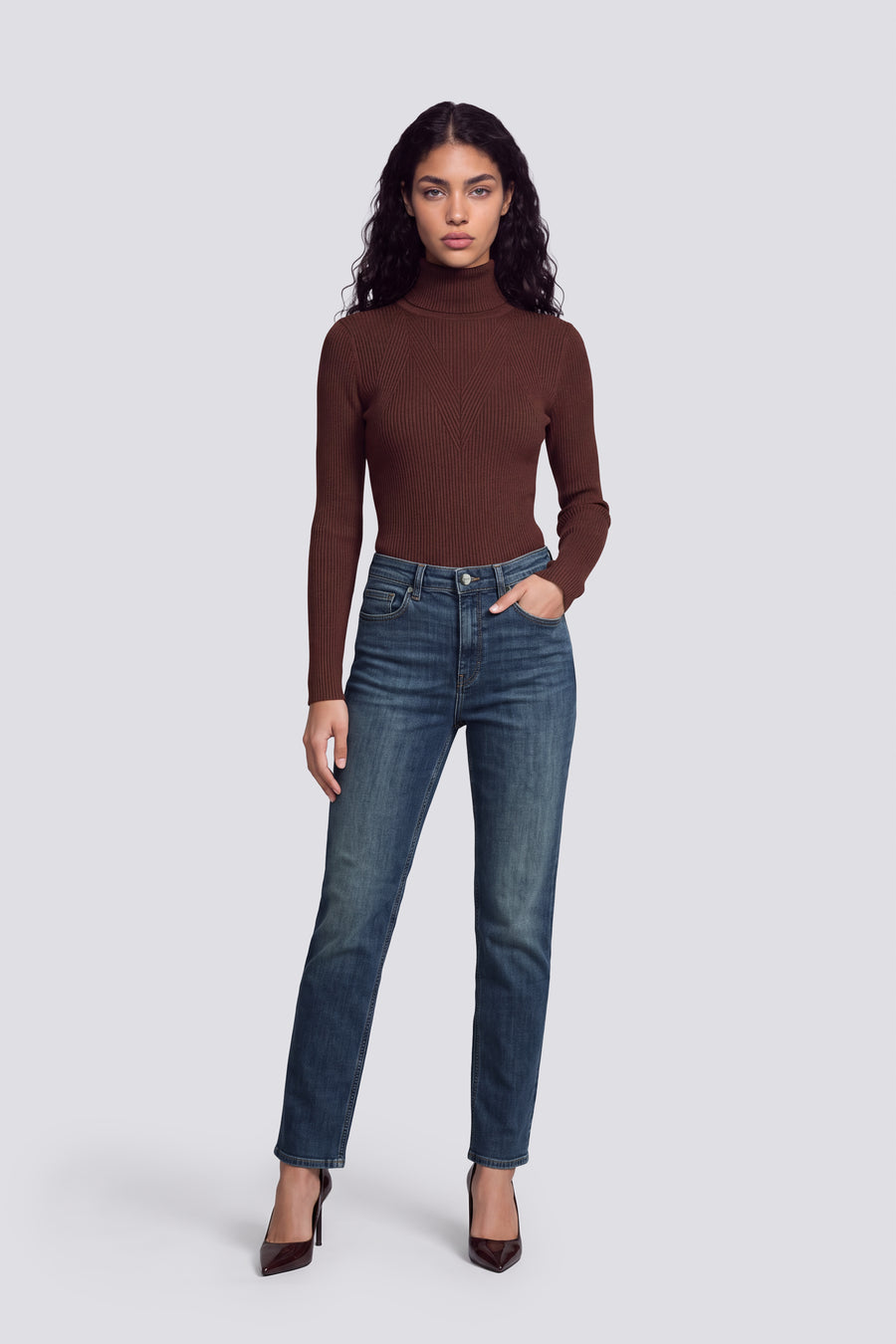LUNA T.NECK WK 4879 - Elegant slim fit women's knit top - main image