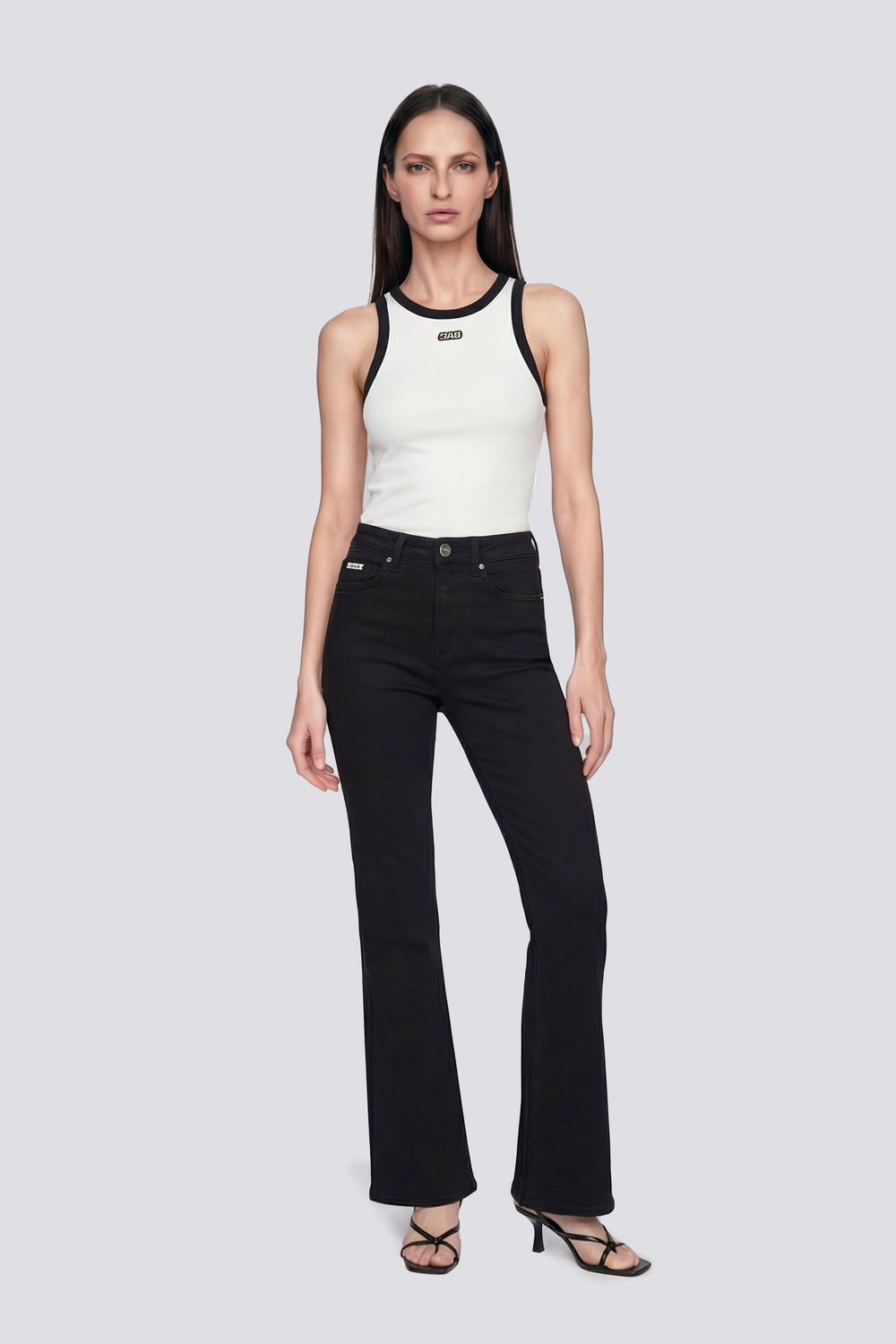 KARIS TOP HER. 0001 - Women's white slim fit top - secondary image