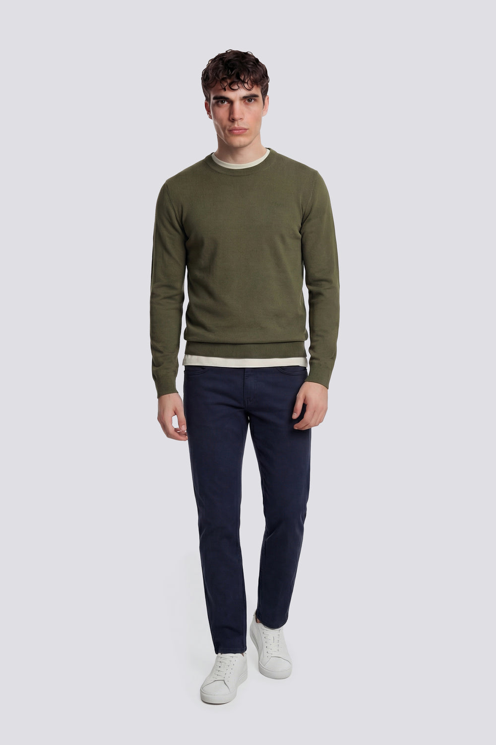 AVIER ROUND BACK 3649 - Men's regular fit green sweater - secondary image