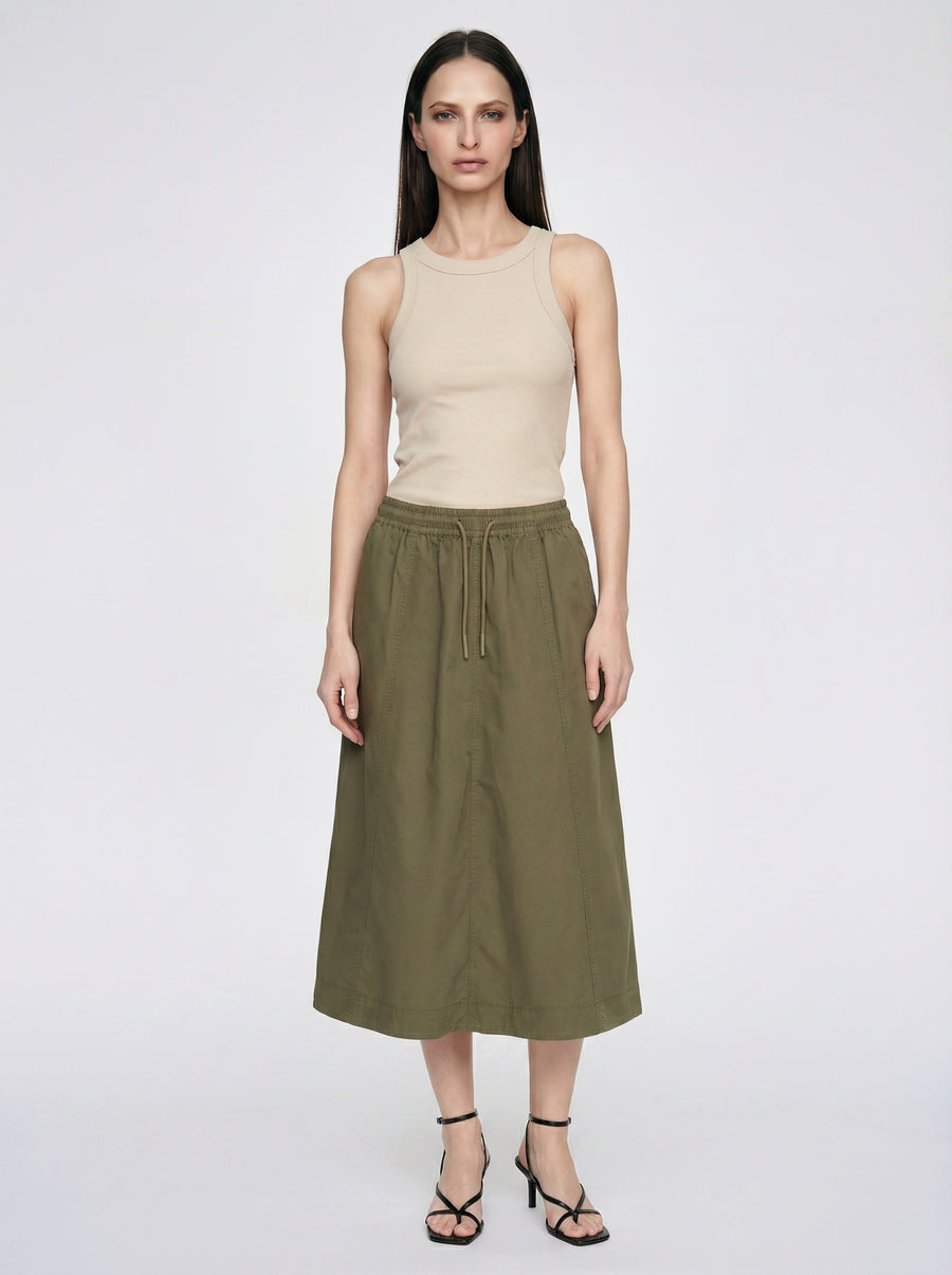 PETRA SKIRT 3677 - Women's green relaxed fit skirt - main image
